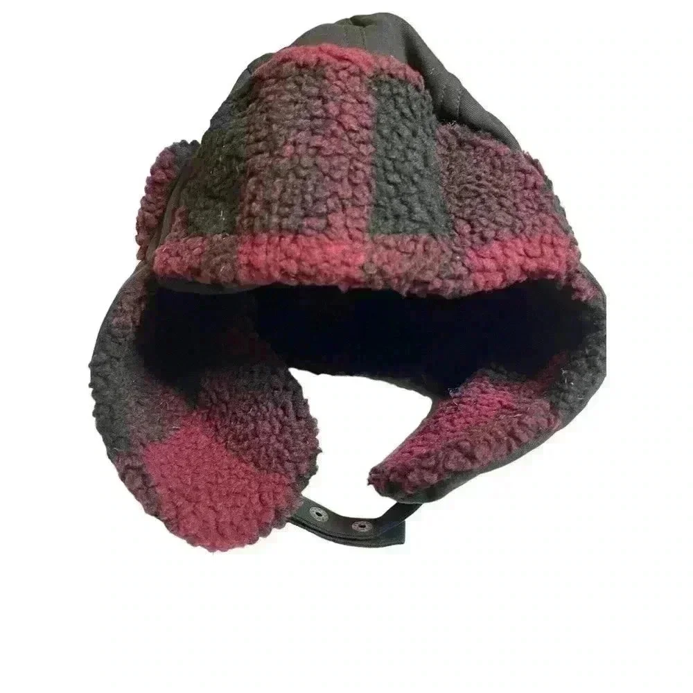 Men's Levi’s Canvas Trapper Hat with Plaid Sherpa Lining Size S/M New With Tags
